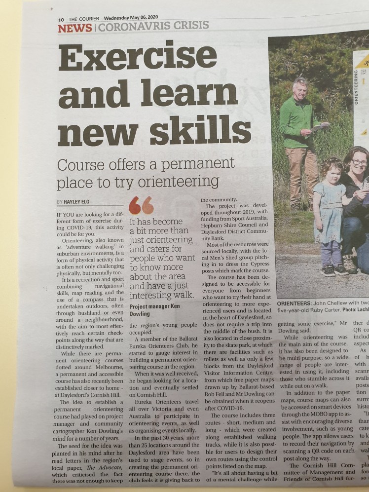 Ballarat Courier article Exercise and learn new skills p1